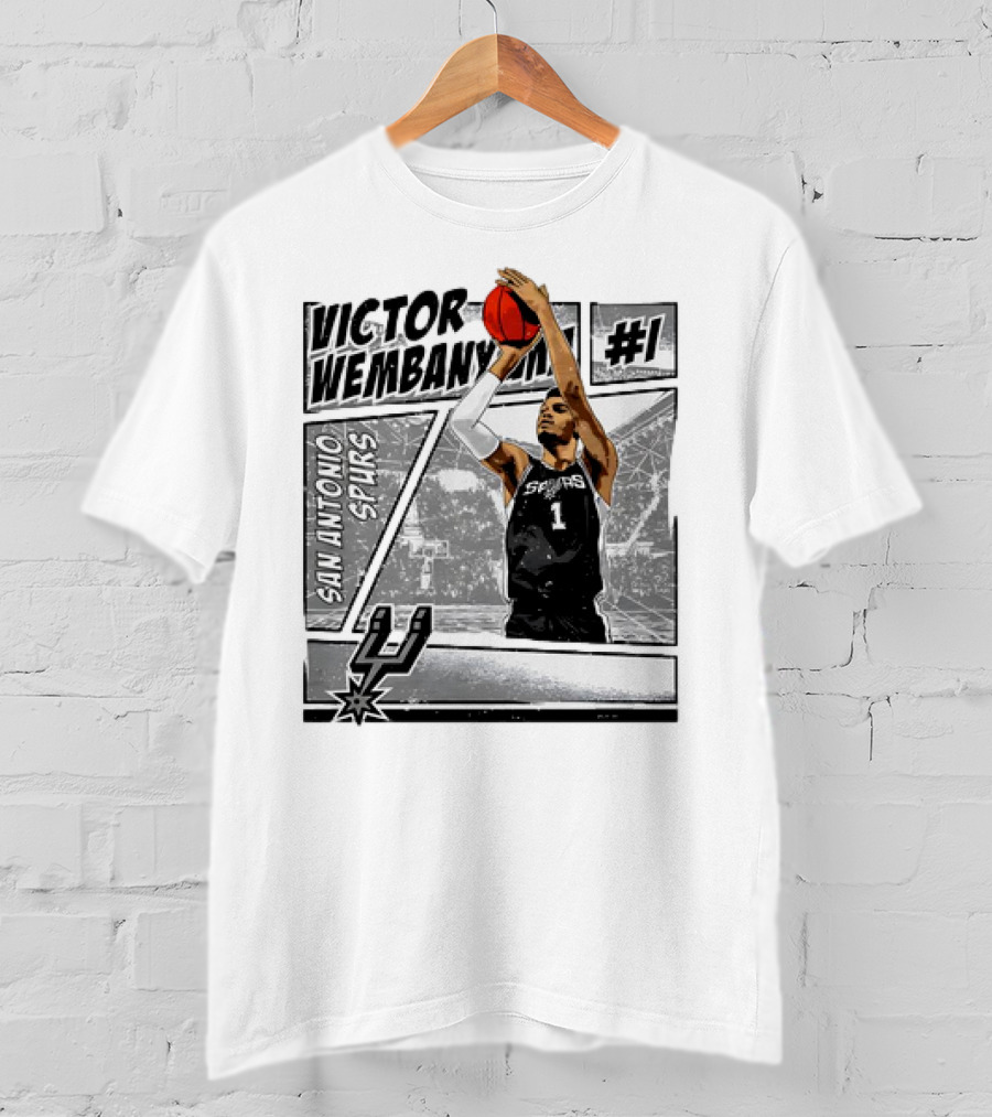 Victor Wembanyama San Antonio Spurs #1 NBA Comic Vintage T-Shirt