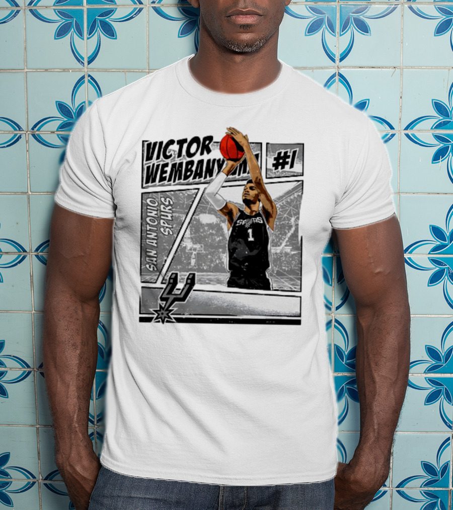 Victor Wembanyama San Antonio Spurs #1 NBA Comic Vintage T-Shirt