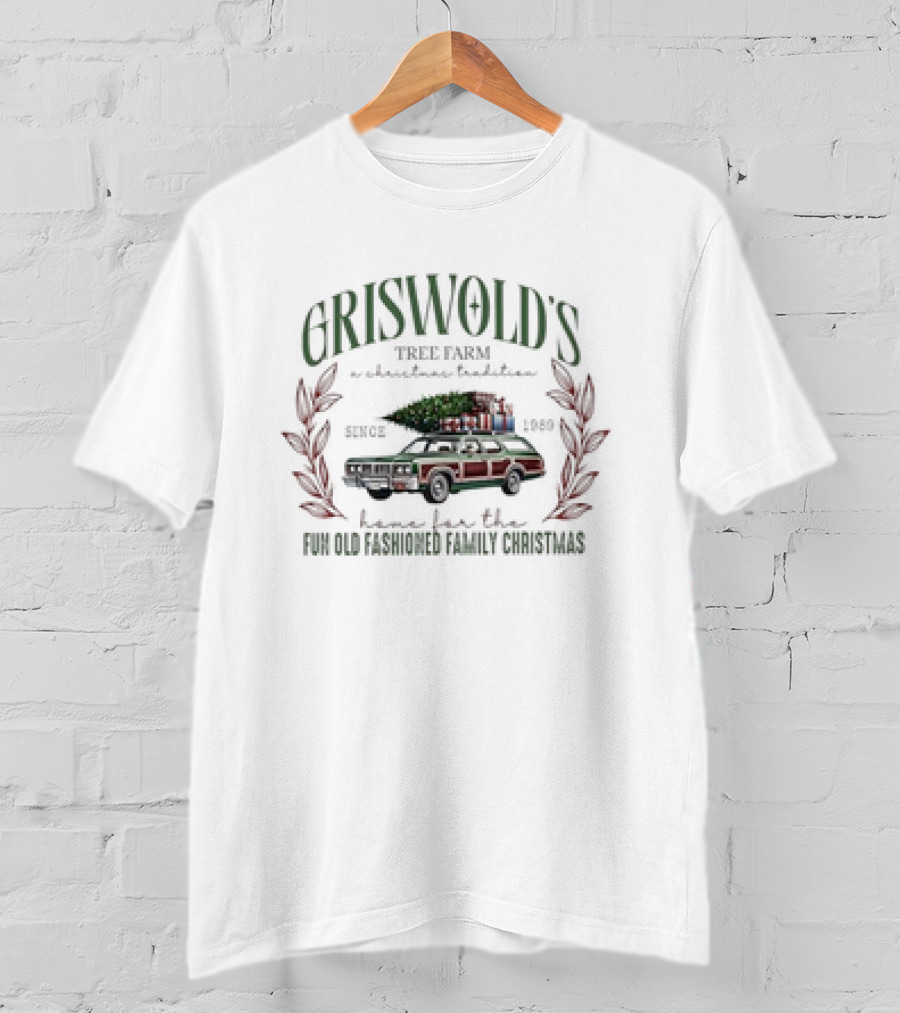 Griswold's Tree Farm A Christmas Tradition Fun Old Fashioned Family Christmas Since 1989 Vintage Retro T-Shirt