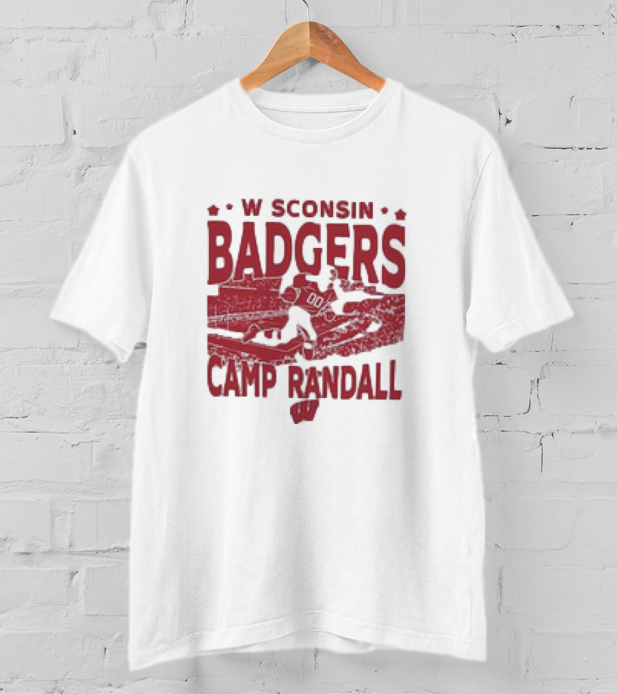 Wisconsin Badgers Camp Randall Stadium Vintage Style Football T-Shirt