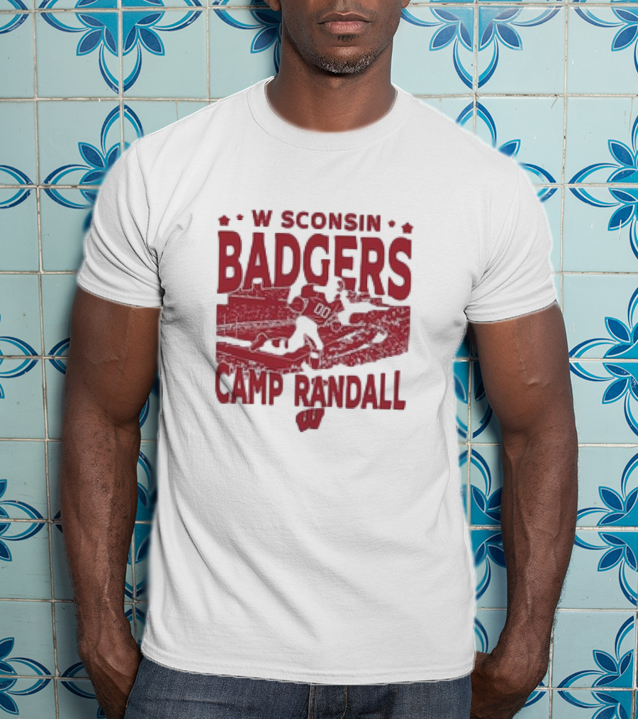 Wisconsin Badgers Camp Randall Stadium Vintage Style Football T-Shirt