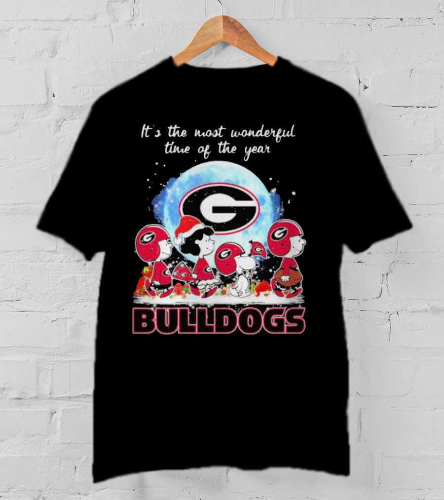 It's The Most Wonderful Time Of The Year Peanuts Characters Georgia Bulldogs T-Shirt