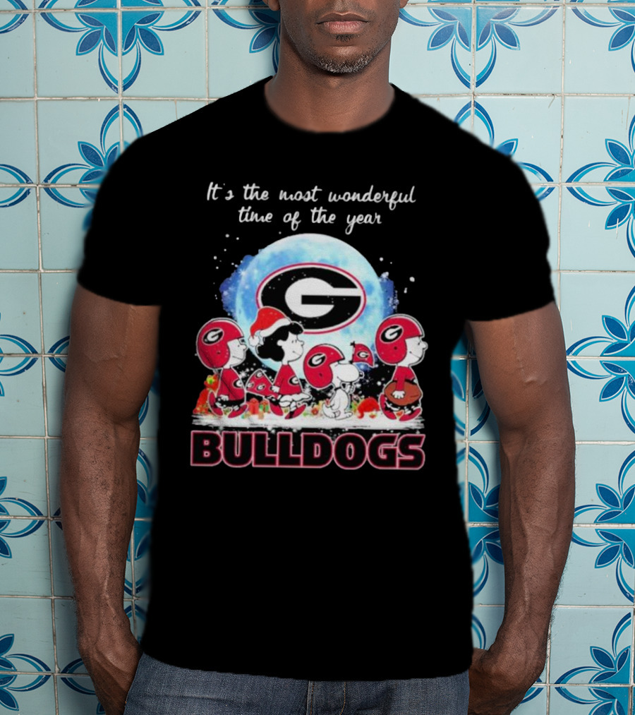 It's The Most Wonderful Time Of The Year Peanuts Characters Georgia Bulldogs T-Shirt