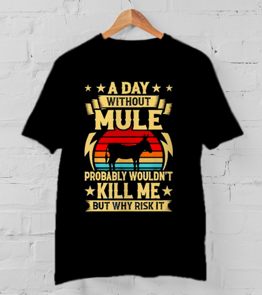 A Day Without Mule Probably Wouldn't Kill Me But Why Risk It Vintage Sunset T-Shirt