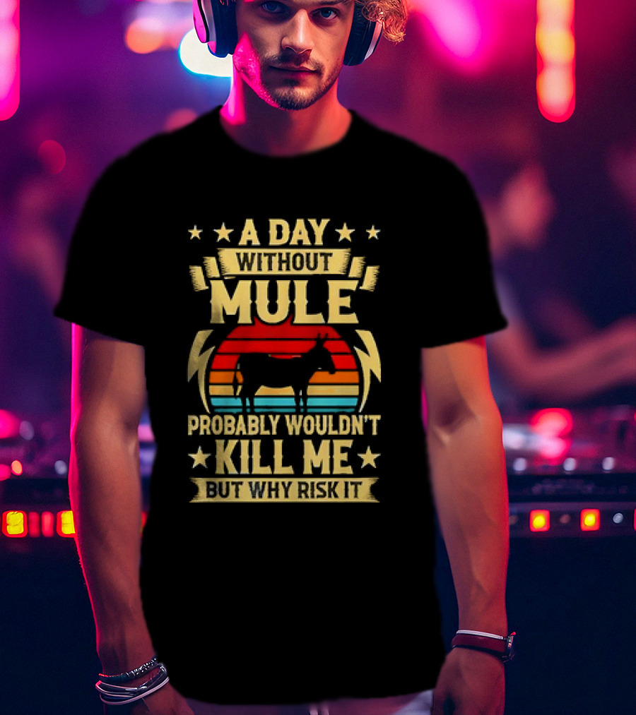 A Day Without Mule Probably Wouldn't Kill Me But Why Risk It Vintage Sunset T-Shirt