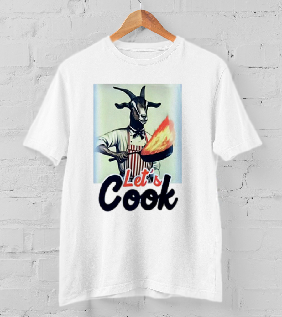 Let's Cook Goat With Flaming Pan Chef T-Shirt