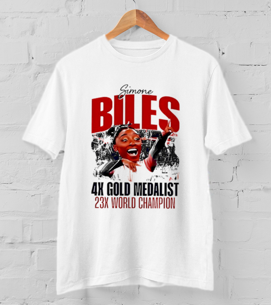 Simone Biles 4X Gold Medalist 23X World Champion Caricature T-Shirt