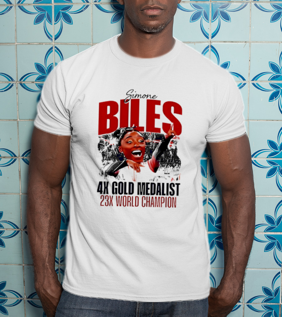 Simone Biles 4X Gold Medalist 23X World Champion Caricature T-Shirt