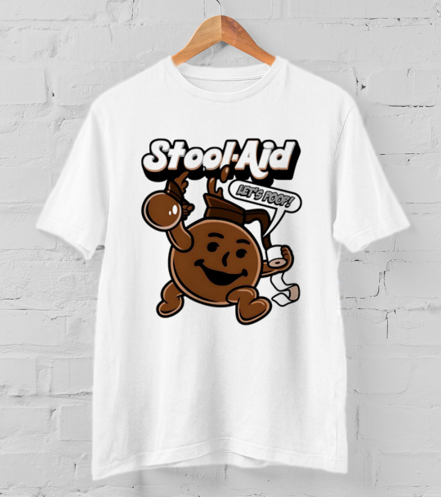 Stool-Aid Let's Poop Toilet Paper Bowl Brown Cartoon T-Shirt