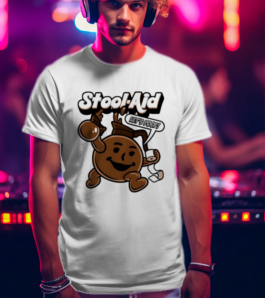 Stool-Aid Let's Poop Toilet Paper Bowl Brown Cartoon T-Shirt
