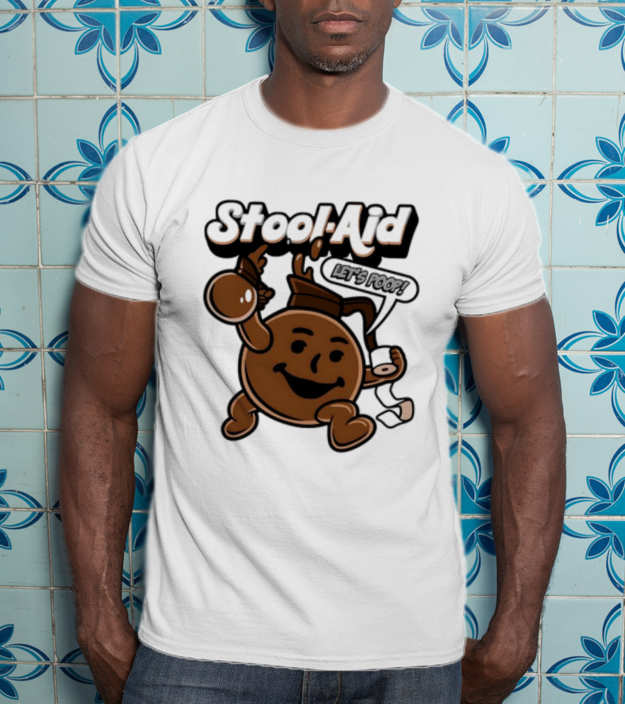 Stool-Aid Let's Poop Toilet Paper Bowl Brown Cartoon T-Shirt