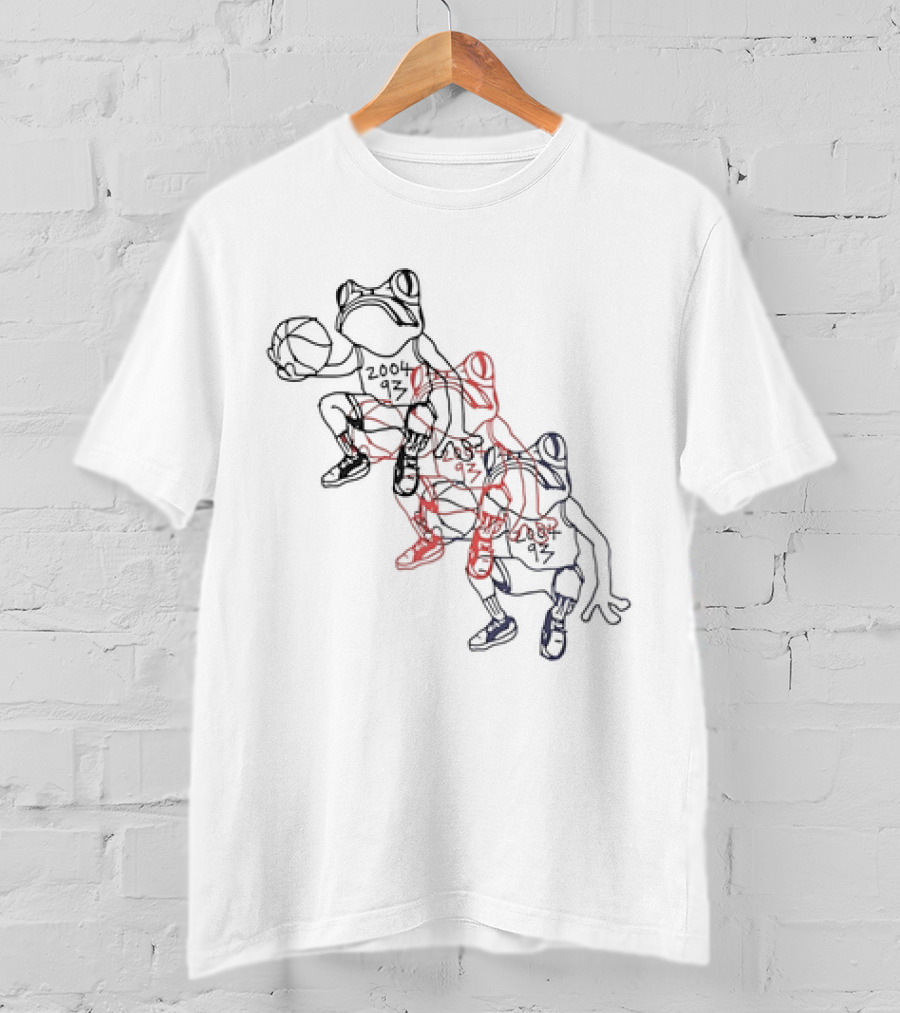 Wikset Dodging Losses 2004 93 Basketball Frog Trio T-Shirt
