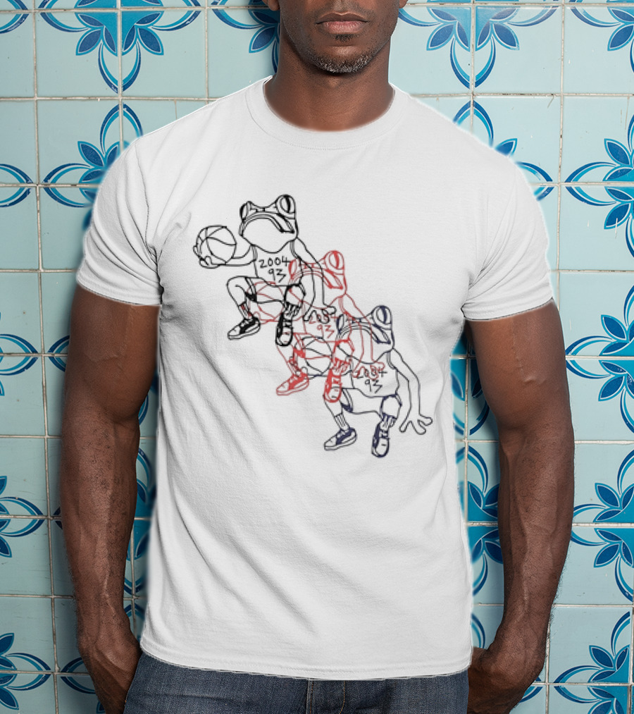 Wikset Dodging Losses 2004 93 Basketball Frog Trio T-Shirt
