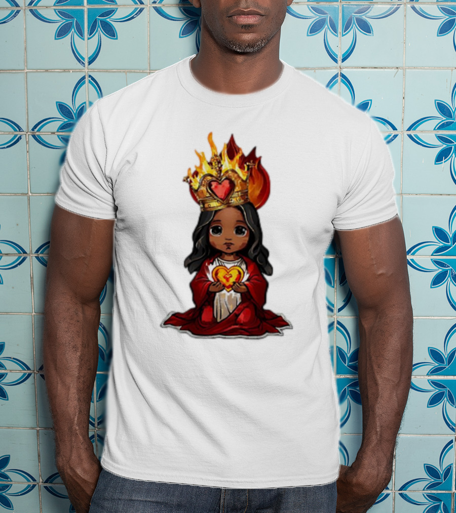 Santo Nino Icon With Flaming Heart And Crown In Philippines T-Shirt