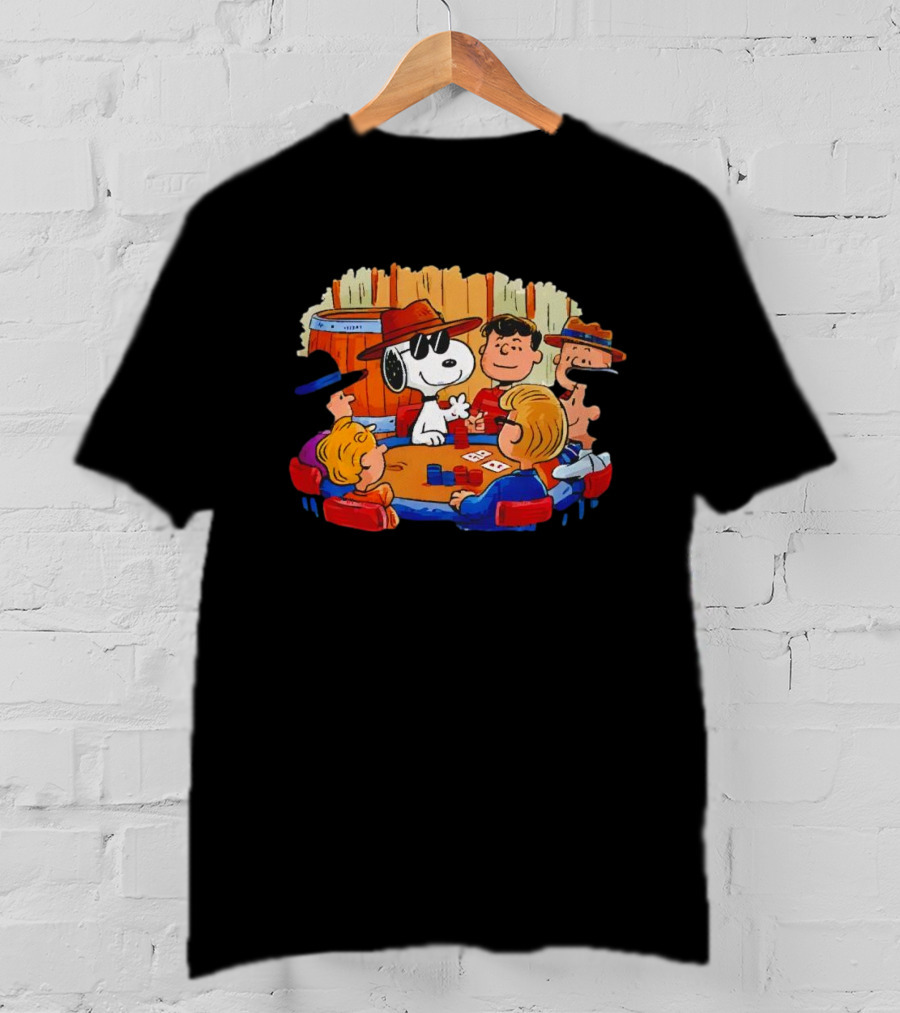 Snoopy And Friends Playing Poker Peanuts Characters T-Shirt