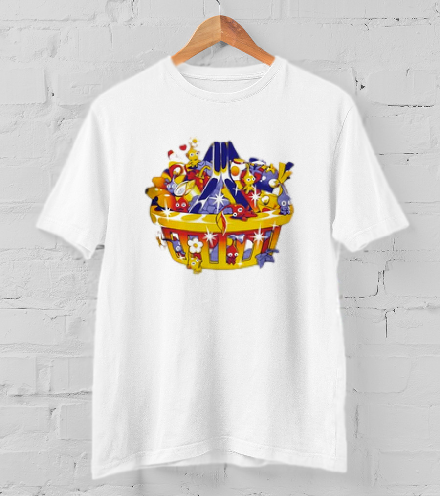Basket Full Of Colorful Cartoon Creatures Playful And Whimsical Imagination T-Shirt