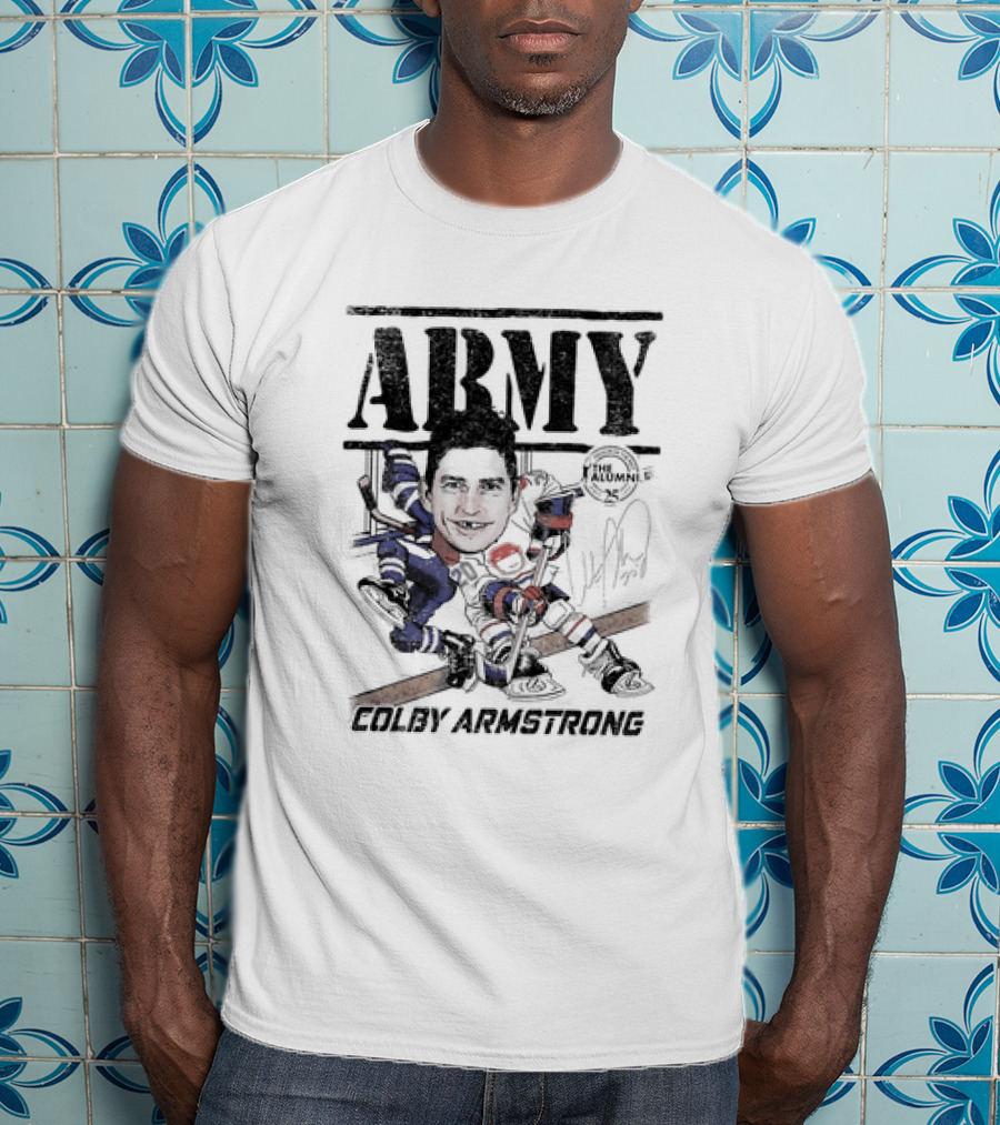 ARMY Colby Armstrong Hockey Caricature The Alumni Signature T-Shirt