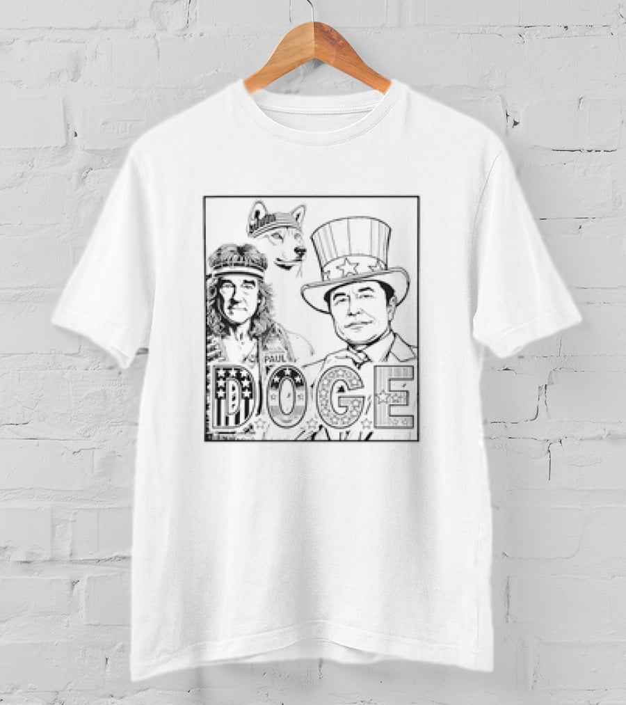 D.O.G.E Vintage USA Elon Musk Ron Paul All-American Doge T-Shirt