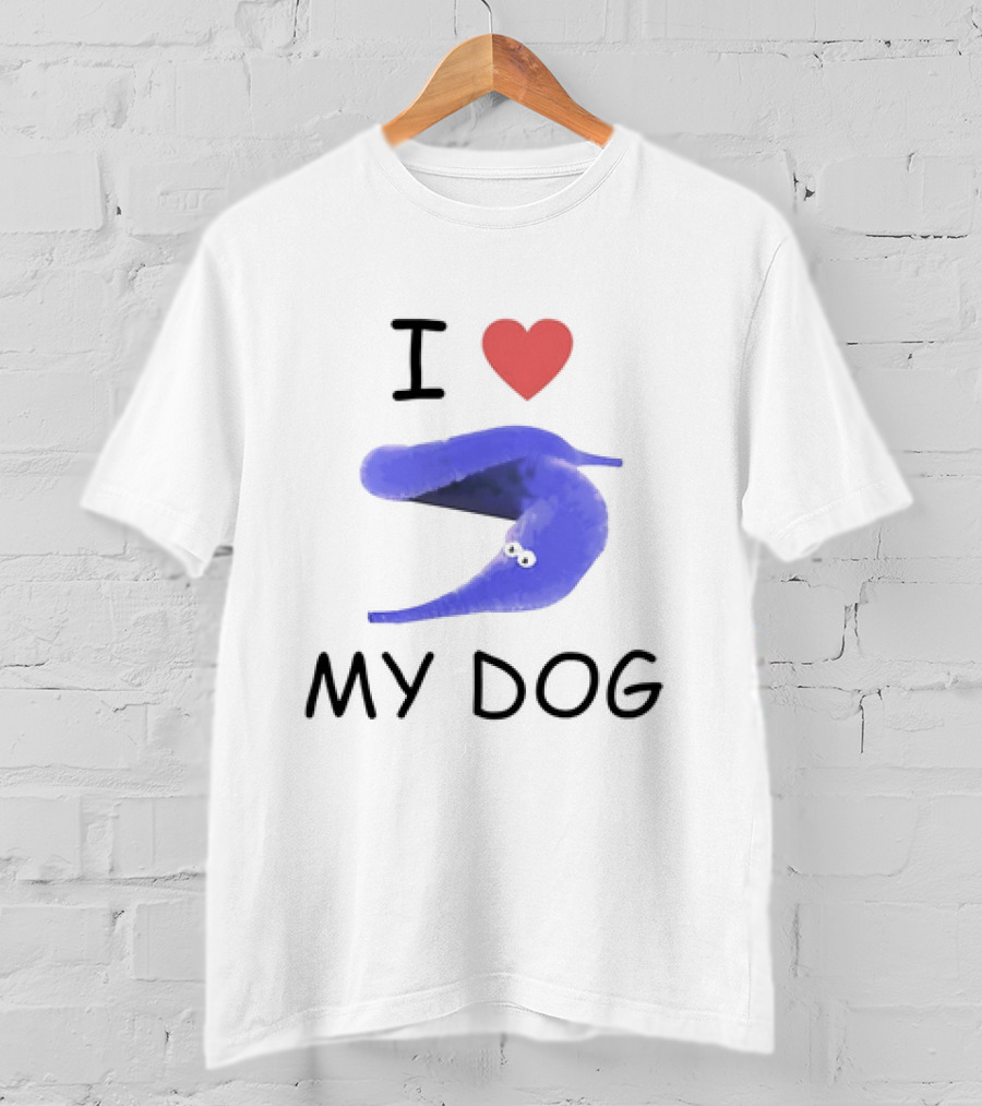 I Love My Dog Silly Worm T-Shirt