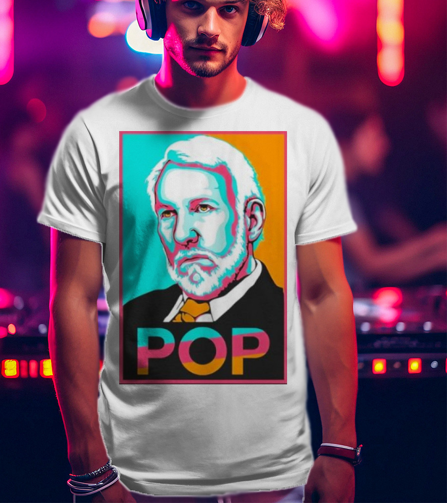 Raul Dominguez Jr Pop Retro Gregg Popovich T-Shirt