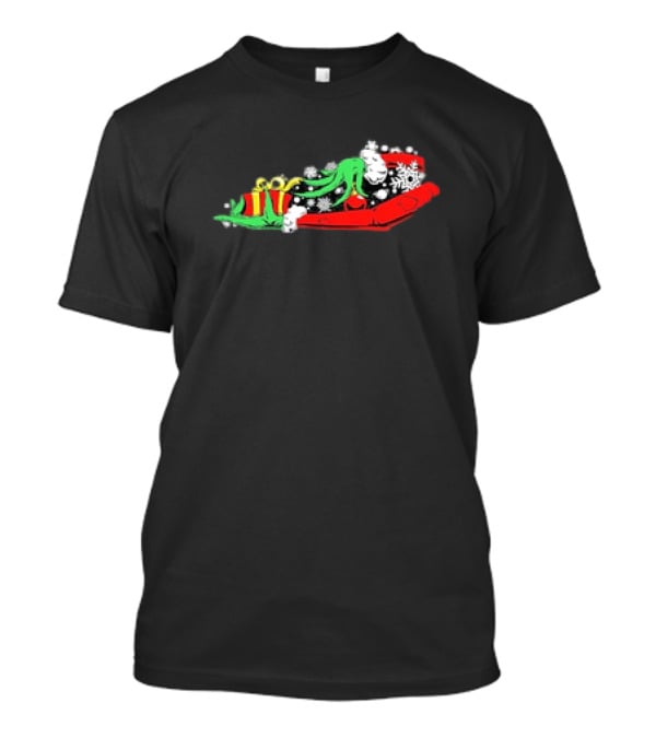 Kentucky Kentuckian Sleigh With Green Hand And Gifts Snowflakes T-Shirt