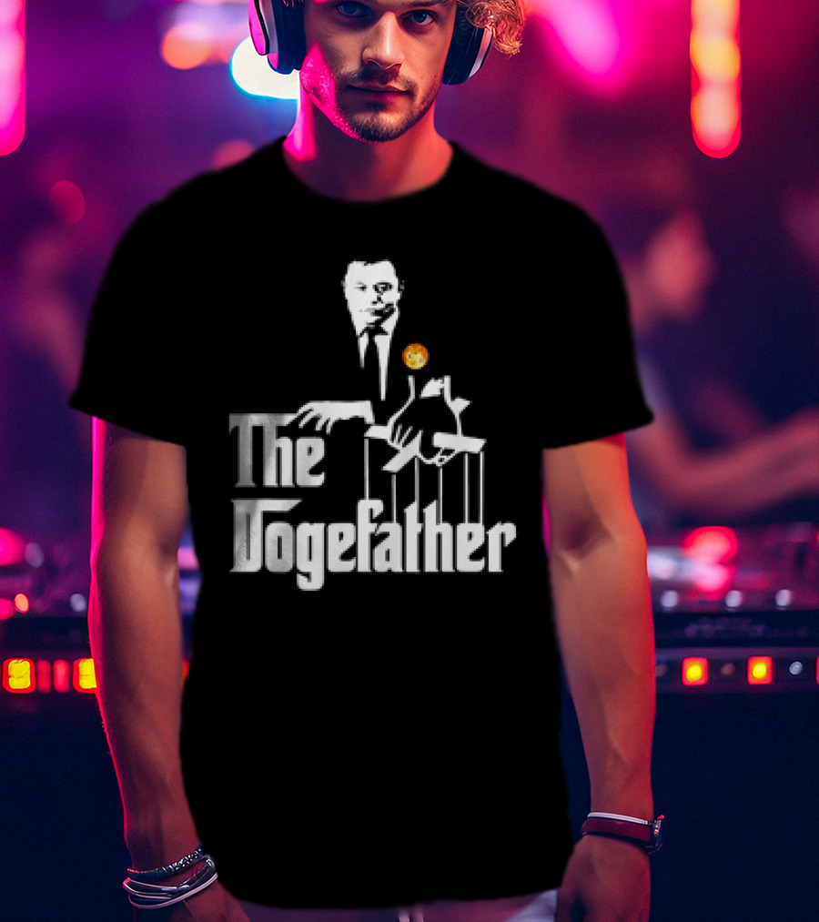 The Dogefather Elon Musk With Puppet And Doge Coin T-Shirt
