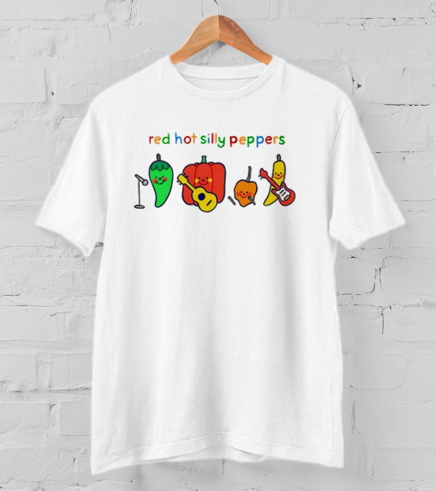 Red Hot Silly Peppers Cute Vegetable Band T-Shirt