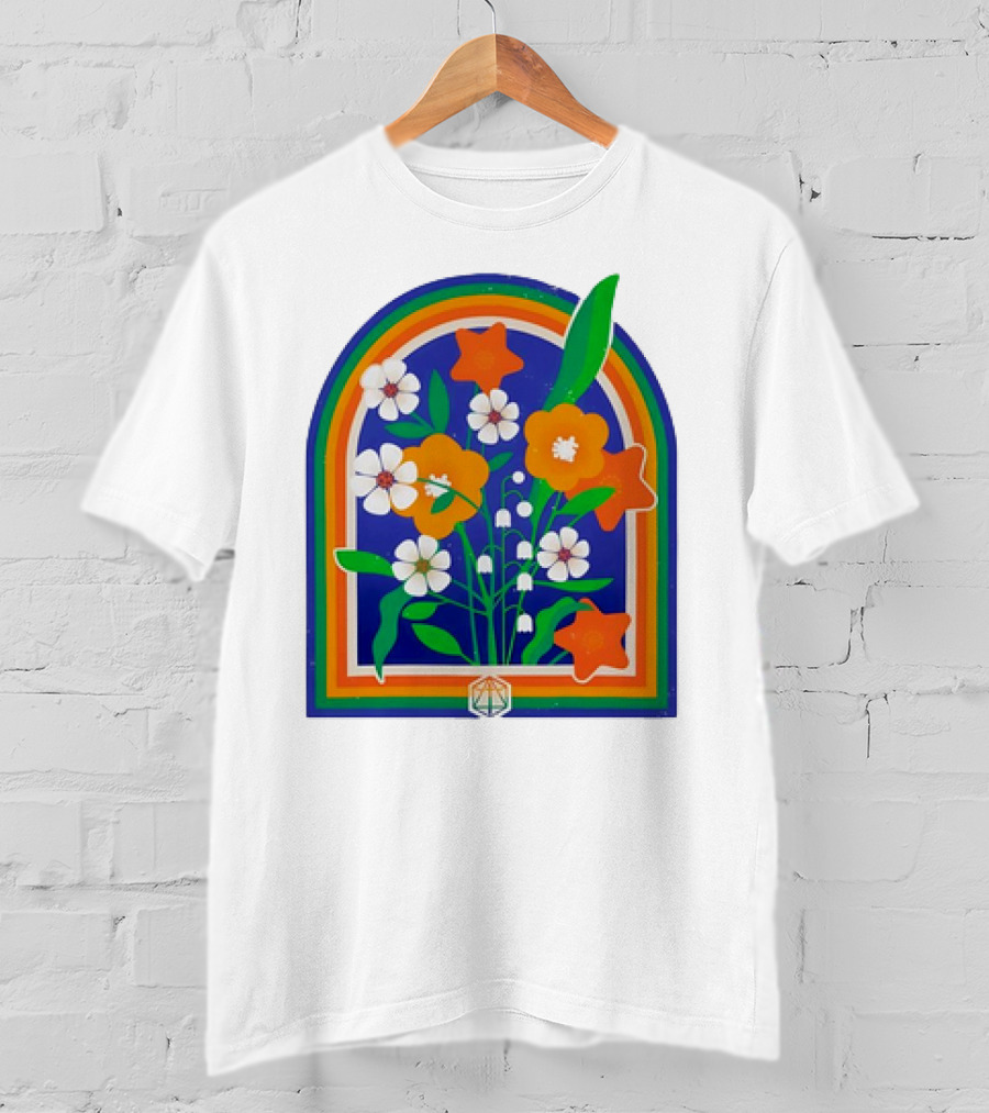 Critical Role Hope Blooms Floral Design Rainbow Border Blossoms T-Shirt