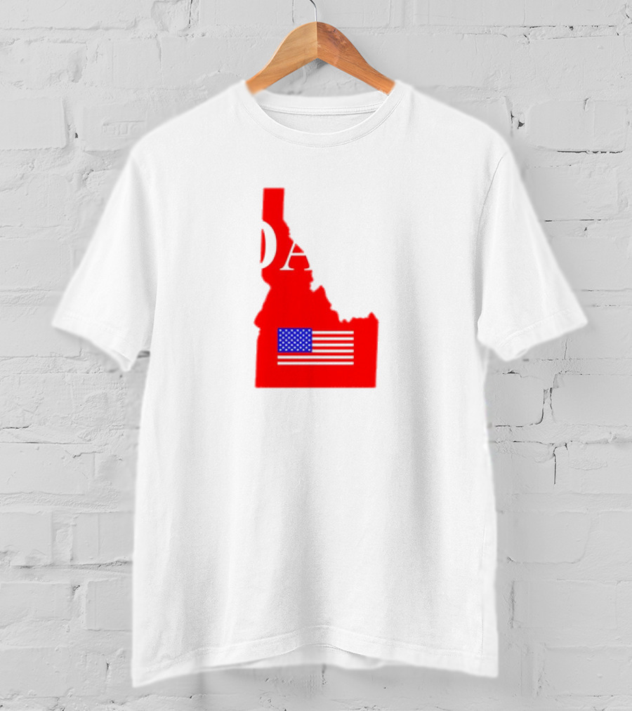 Don’t California My Idaho Red State Outline With American Flag T-Shirt