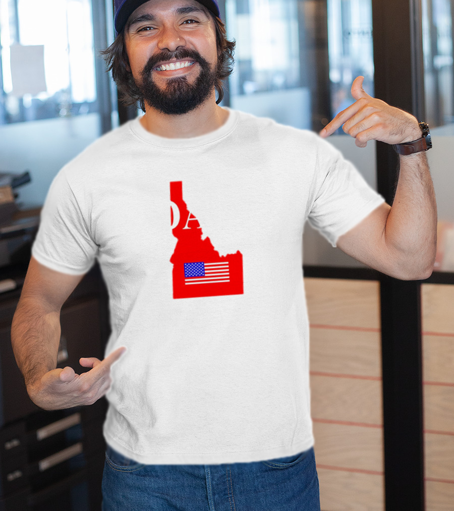 Don’t California My Idaho Red State Outline With American Flag T-Shirt