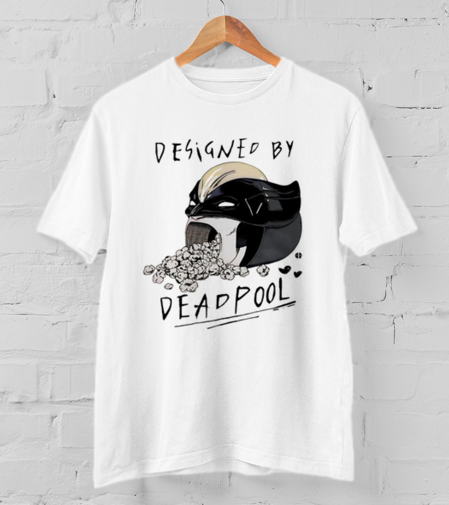 Marvel Designed By Deadpool Popcorn Vintage T-Shirt