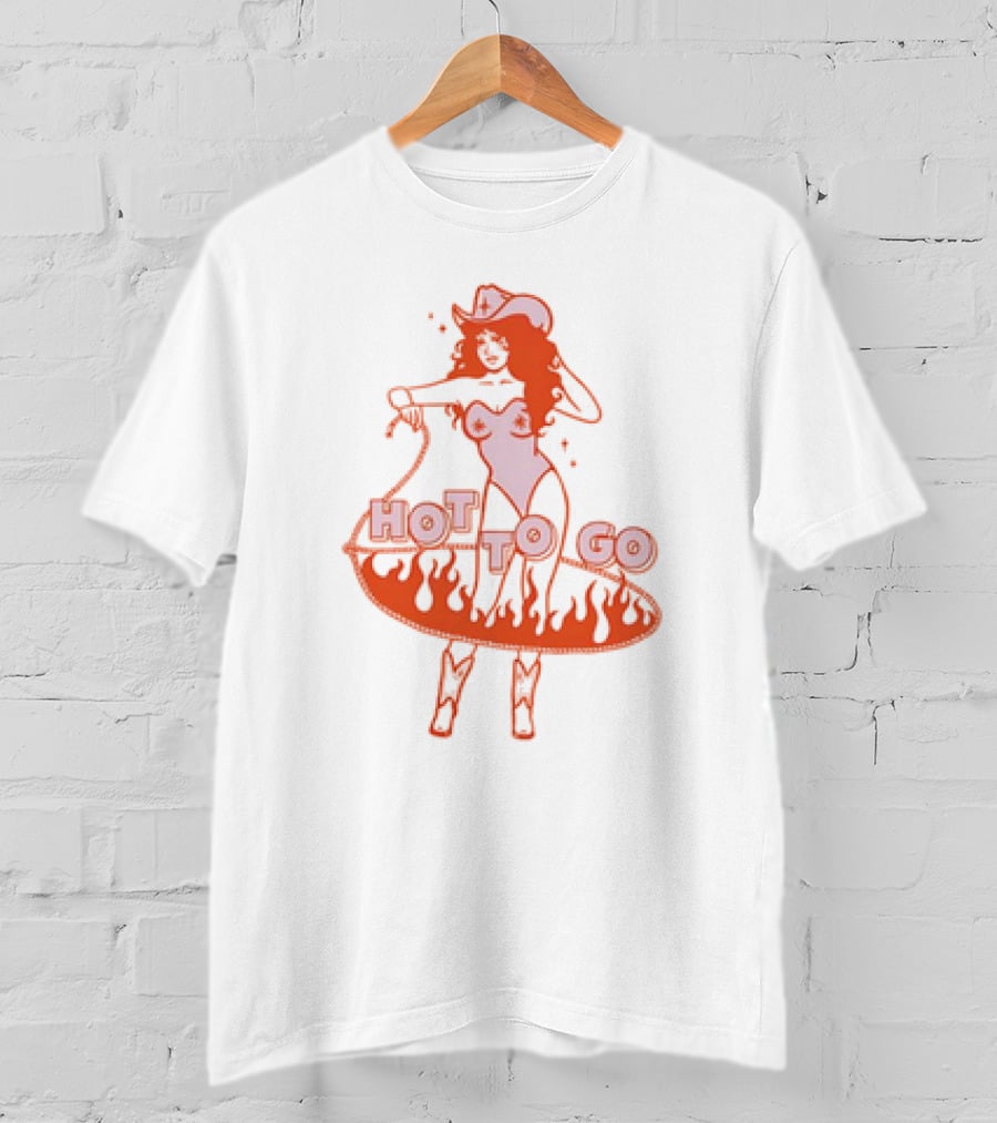 Hot To Go Cowgirl Flames And Lasso T-Shirt