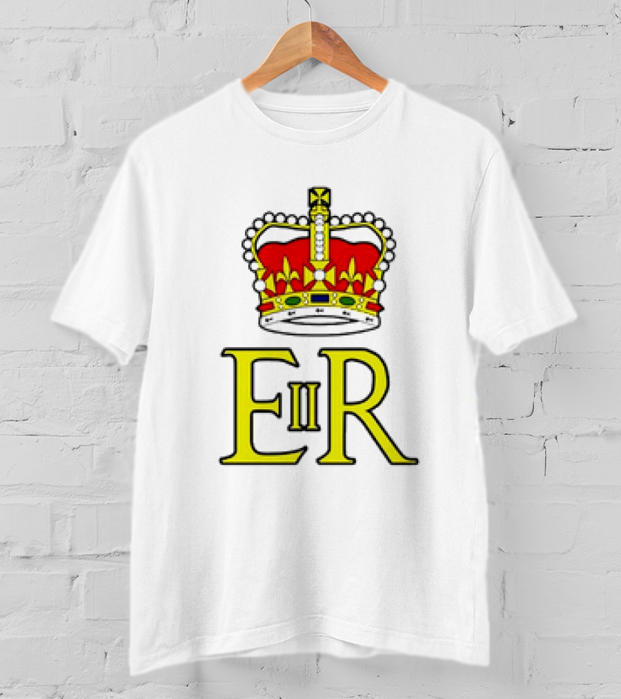 Elizabeth II ER Crown UK Monarch God Save The Queen Iconic Royal T-Shirt