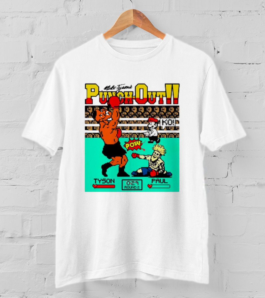 Mike Tyson’s Punch-Out KO Tyson POW Paul Round 2 Retro Game Boxing Match T-Shirt
