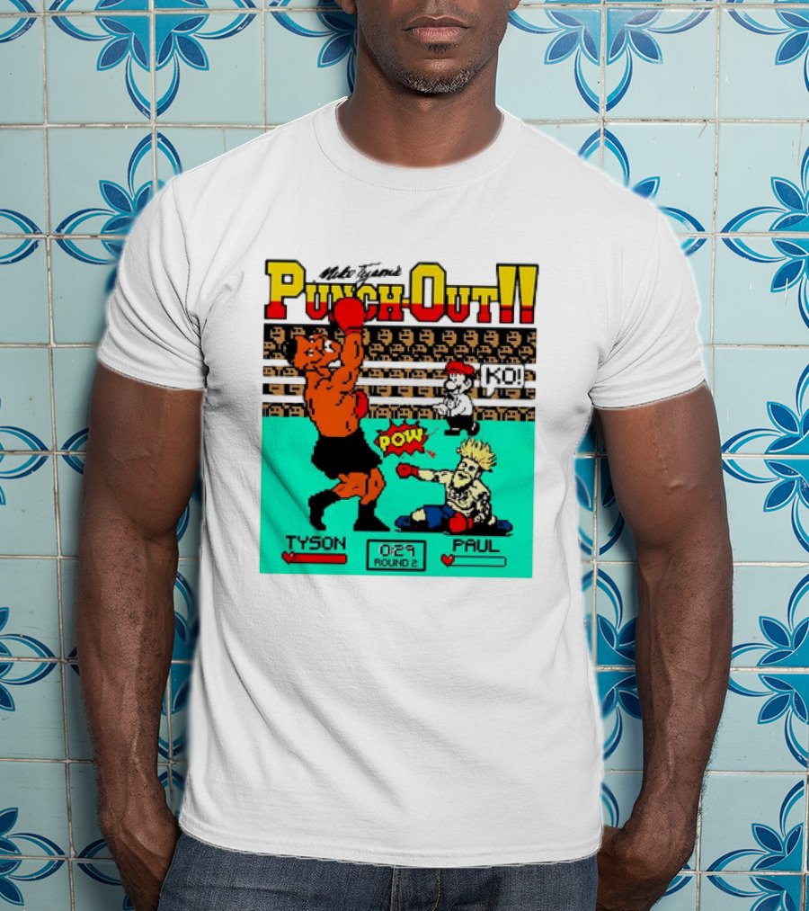 Mike Tyson’s Punch-Out KO Tyson POW Paul Round 2 Retro Game Boxing Match T-Shirt