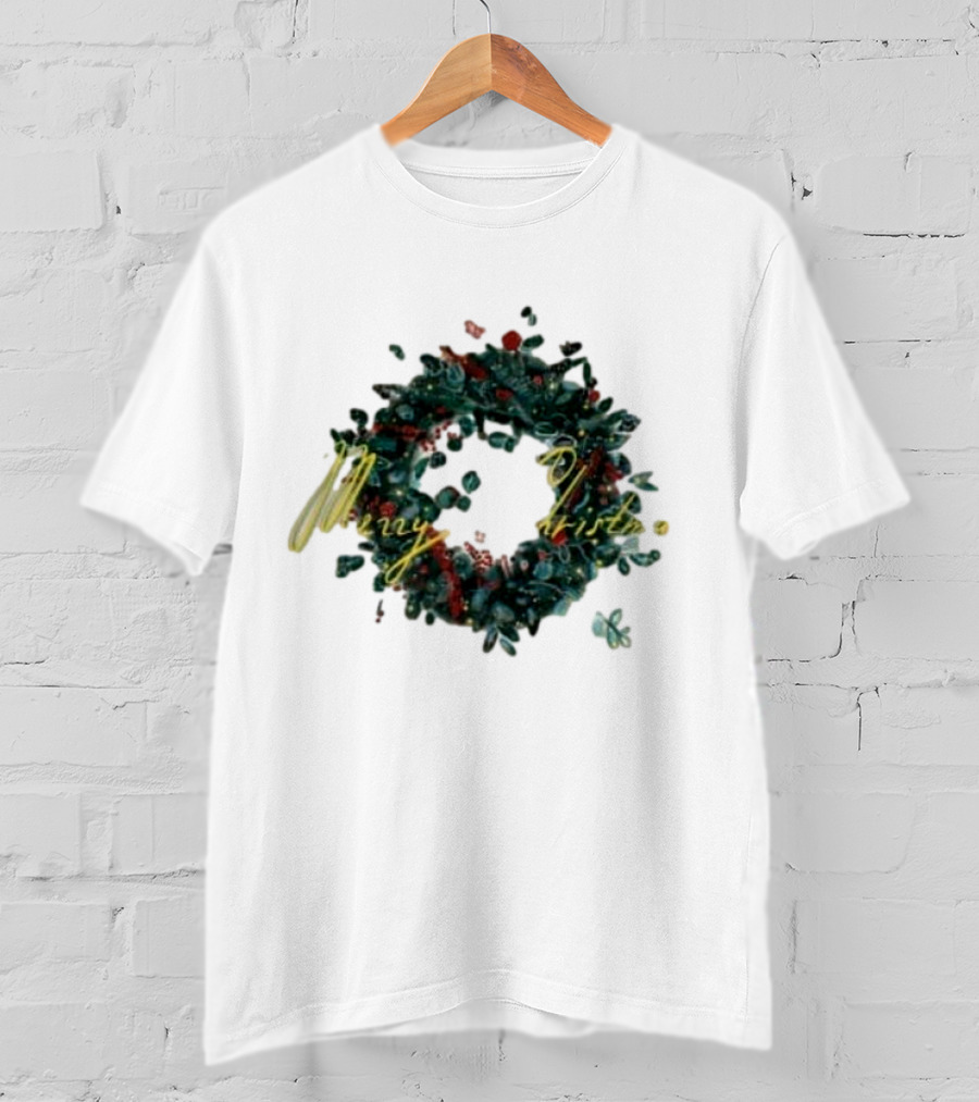 Merry Christmas Outdoor Wreath T-Shirt