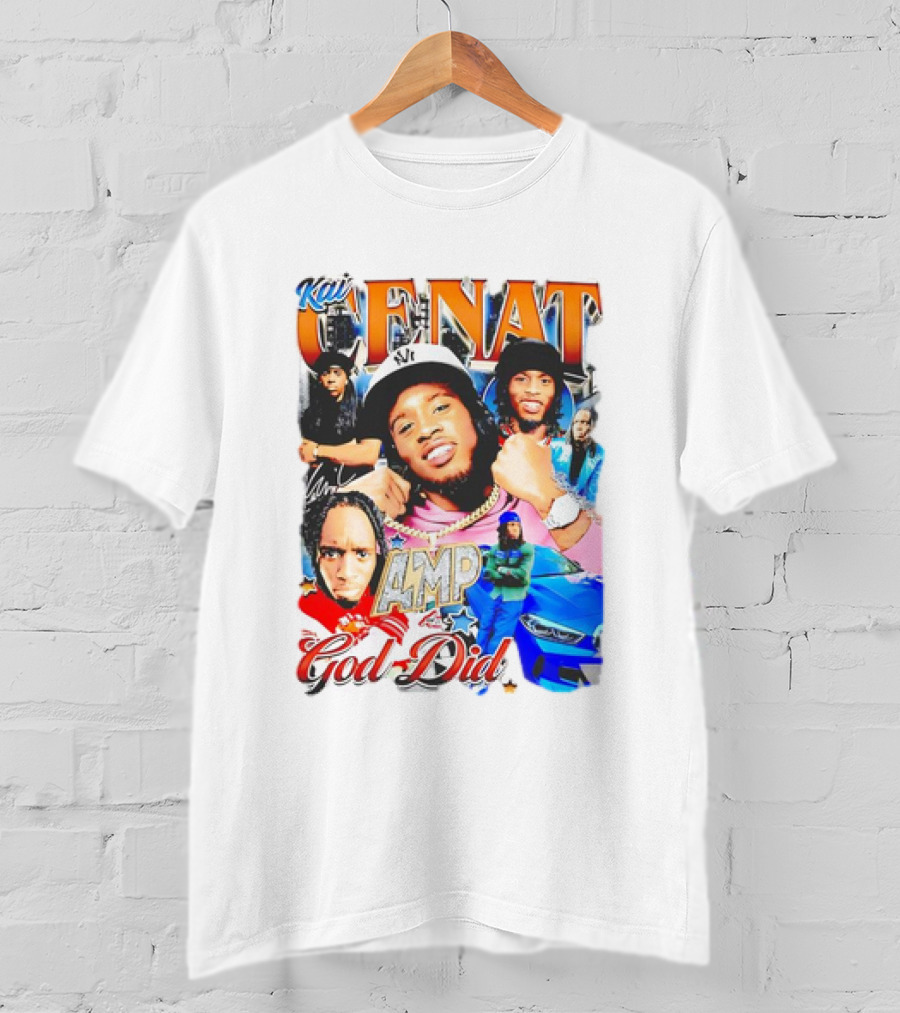 Kai Cenat AMP God Did Car Streamer Graphic Collage T-Shirt