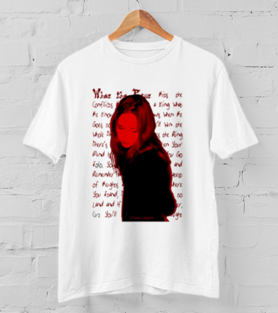 Fiona Apple When The Pawn Full Excerpt Bold Text Red T-Shirt