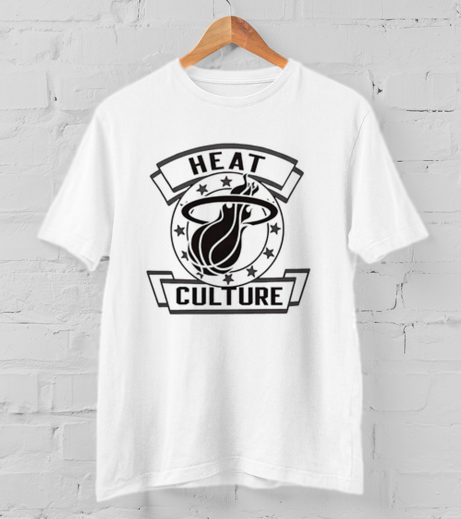Heat Culture Miami Basketball Logo Stars T-Shirt