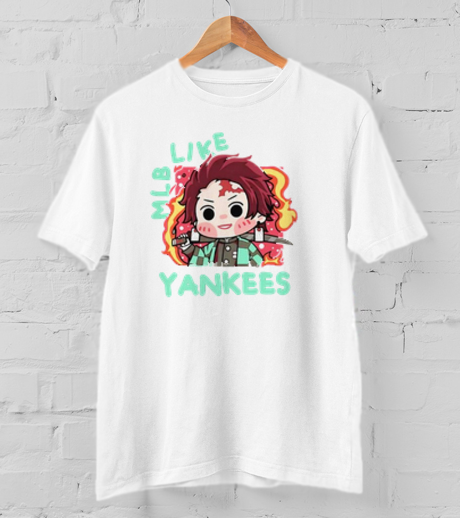 MLB Like Yankees Anime Demon Slayer Tanjiro T-Shirt