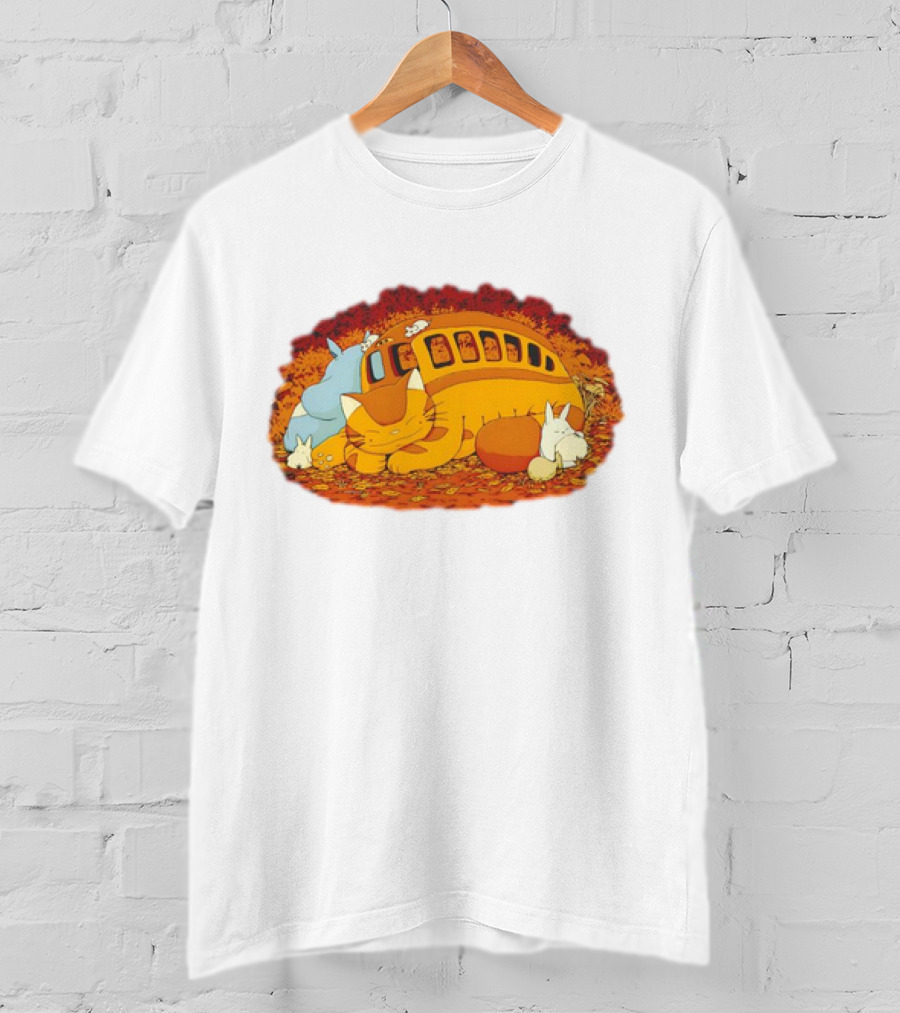 Totoro Forest Spirits Napping With Catbus T-Shirt