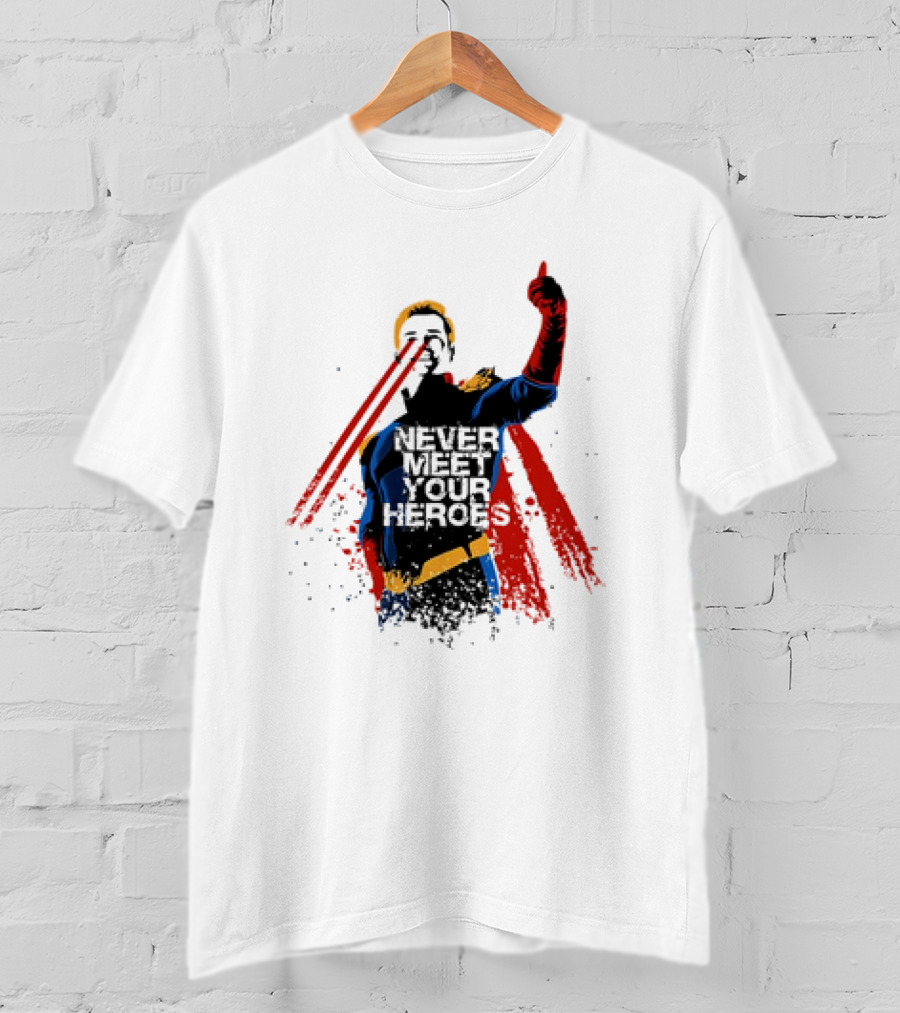 Never Meet Your Heroes Meme Laser Vision Superhero Approval Concept T-Shirt