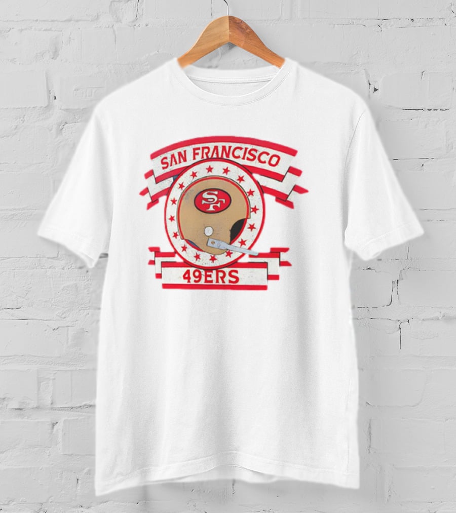 San Francisco 49ers SF Helmet Stars Banner T-Shirt