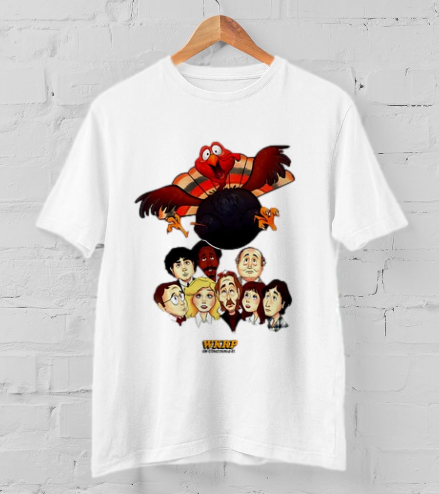 WKRP In Cincinnati Turkey Drop Cartoon Characters T-Shirt