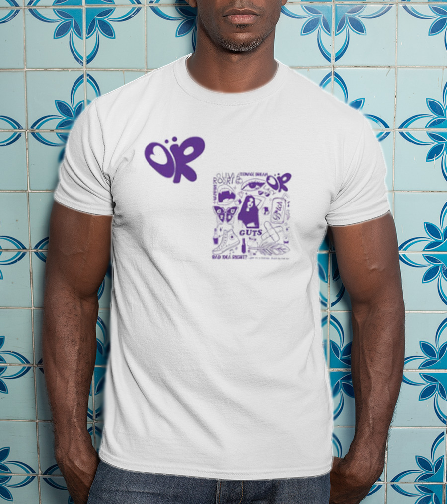 Olivia Rodrigo OR Guts Teenage Dream Sour Real Power Image Bomb Rib Cage Map Butterfly T-Shirt