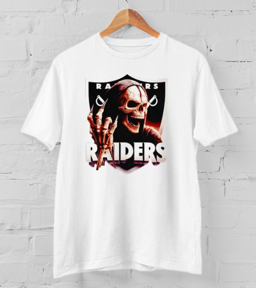 Skeleton Raiders Shield With Crossed Swords T-Shirt