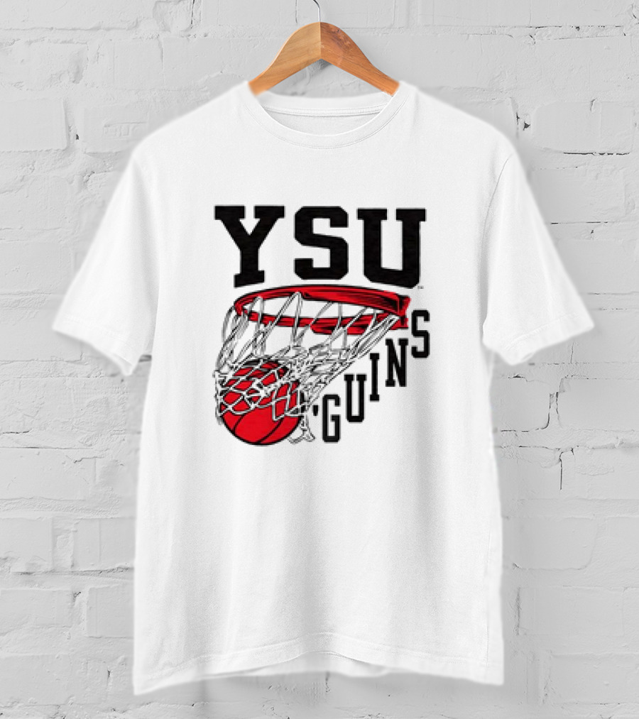 YSU Guins Basketball Hoop Retro T-Shirt