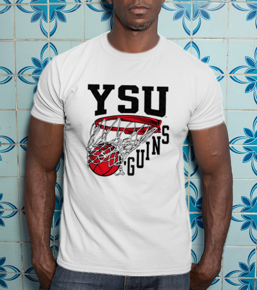 YSU Guins Basketball Hoop Retro T-Shirt