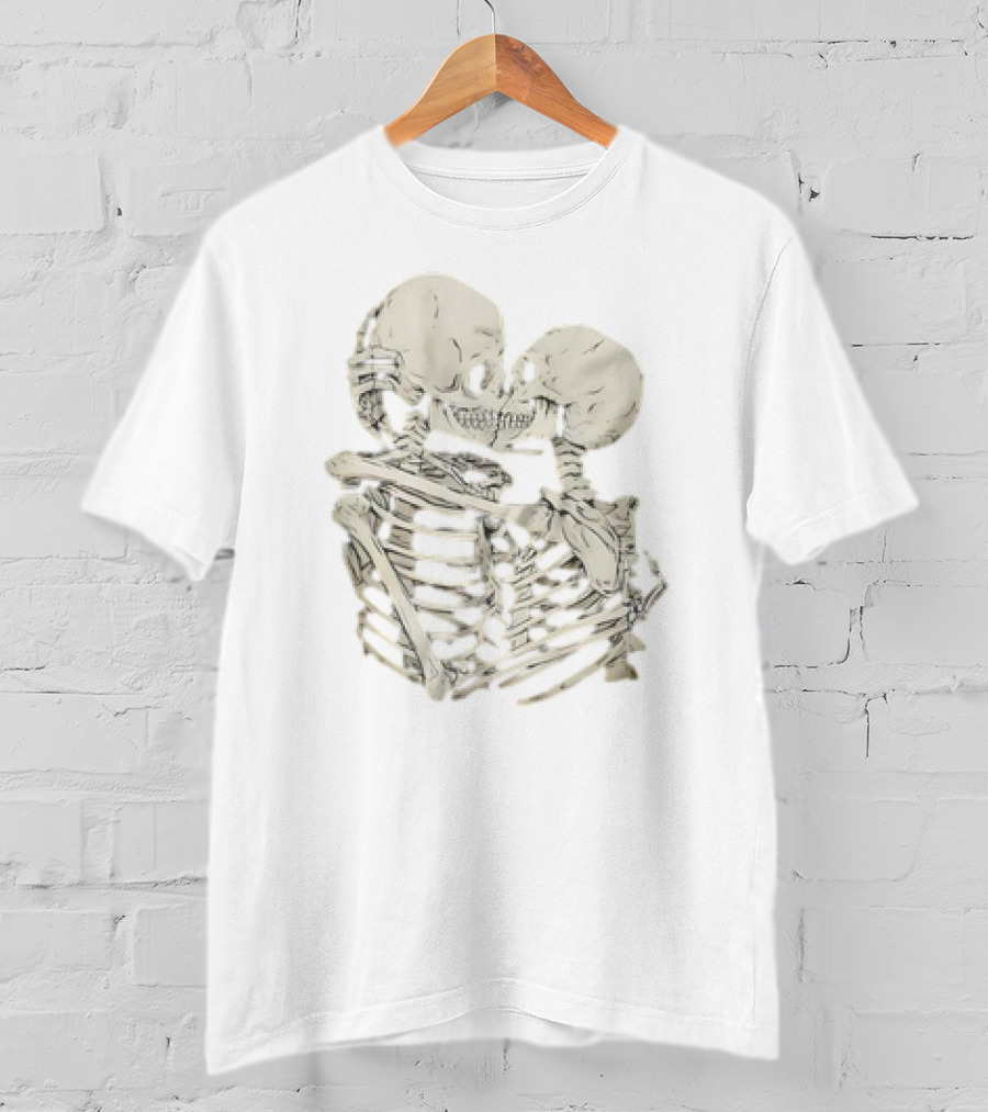 Skeletons Kissing Embrace T-Shirt