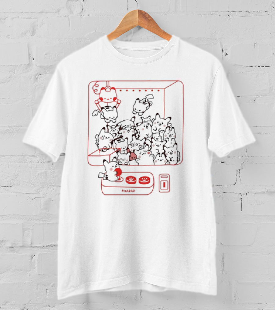 Pikarar Yellow Crane Claw Machine Cute Characters T-Shirt